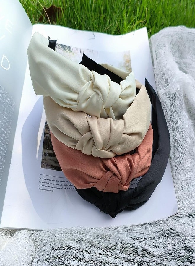 Lvyeer 4 Pack Knotted Satin Headbands for Women - Cute Non-Slip Fashion Hair Accessories - Image 3